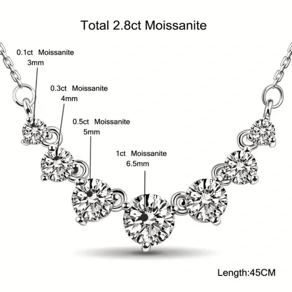 Genuine Moissanite Necklace - Picture 3 of 6